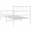 vidaXL Estrutura de cama com cabeceira e pés 90x190 cm metal branco