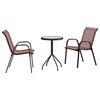 vidaXL Conjunto Bistro de Jardim 3 unid. Castanho A&ccedil;o