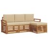 vidaXL Conjunto de Sof&aacute;s para Exterior 4 unid. Natural e Bege