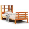 vidaXL Cama com estante sem colch&atilde;o 75x190cm pinho maci&ccedil;o castanho-mel