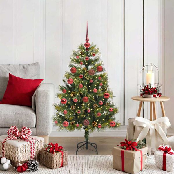 vidaXL Árvore de Natal Artificial Articulada com Cones Verde 120 cm