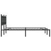 vidaXL Estrutura de cama com cabeceira 140x190 cm metal preto