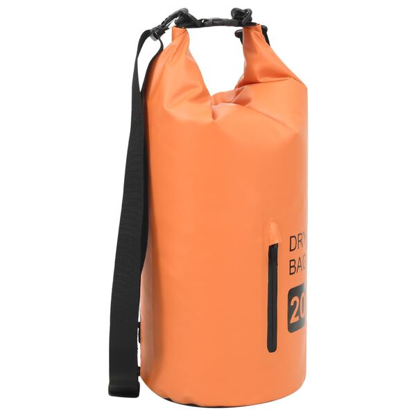 vidaXL Bolsa imperme&aacute;vel com fecho 20 L PVC laranja