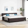 vidaXL Cama Box com colch&atilde;o Marrom Escuro 200 x 200 cm tecido