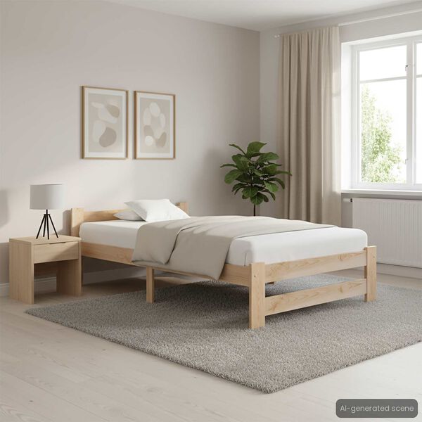 vidaXL Estrutura de cama 90x200 cm pinho maci&ccedil;o