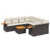 vidaXL 9 pcs conjunto de sof&aacute;s p/ jardim c/ almofad&otilde;es vime PE preto