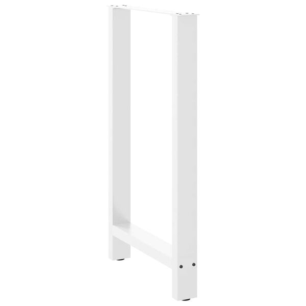 vidaXL P&eacute;s para mesa de bar , 2 pe&ccedil;as, 60x (100-101) cm, branco, a&ccedil;o