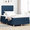 vidaXL Cama Box com colch&atilde;o com cabeceira Azul 120 x 190 cm tecido