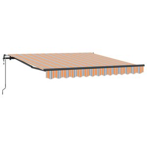vidaXL Toldo Retr&aacute;til Multicolor 350 x 250 cm Tecido e Alum&iacute;nio