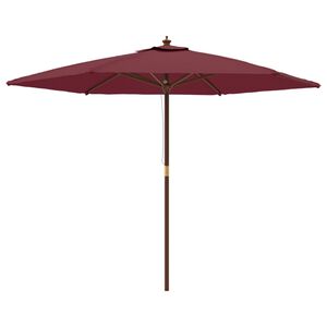 vidaXL Guarda-sol de jardim com poste de madeira 299x240 cm bord&ocirc;