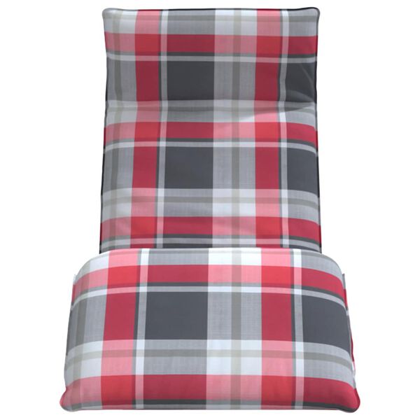 vidaXL Espregui&ccedil;adeira dobr&aacute;vel 175x54x8,5 cm Padr&atilde;o xadrez vermelho