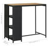 vidaXL Mesa de bar com prateleiras 120x60x110 cm vime PE preto