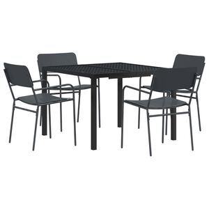 vidaXL Conjunto de M&oacute;veis para Exterior 5 unid. Antracite A&ccedil;o