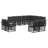 vidaXL Conjunto de Sof&aacute;s para Exterior 12 pcs Preto e Cinza Escuro