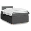 vidaXL Cama boxspring com colch&atilde;o 120x190 cm tecido cinzento-escuro