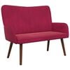 vidaXL Sof&aacute; para 2 Pessoas Vinho Vermelho 115 x 61 x 87 cm Veludo