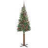 vidaXL Árvore de Natal Slim com 300 LEDs Verde e Branco 210 cm