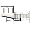 vidaXL Estrutura de cama com cabeceira e p&eacute;s 90x190 cm metal preto