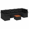 vidaXL Conjunto de Sof&aacute; de Jardim 8 unid. 7-N&uacute;mero de lugares Preto