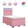 vidaXL Cama boxspring com colch&atilde;o 120x200 cm veludo rosa