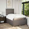 vidaXL Cama boxspring c/ colch&atilde;o 120x190cm tecido castanho-acinzentado