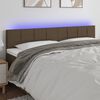 vidaXL Cabeceira de cama c/ luzes LED tecido 180x5x78/88 cm castanho