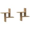 vidaXL Prateleiras de parede 2pcs derivados madeira carvalho artisiano