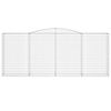 vidaXL Cestos gabião arqueados 4pcs 400x50x160/180cm ferro galvanizado