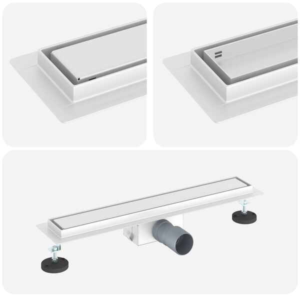 vidaXL Dreno de Chuveiro 2 em 1 Prateado 50 cm A&ccedil;o Inoxid&aacute;vel 304