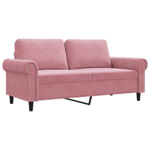vidaXL Sofá de 2 lugares veludo 140 cm rosa
