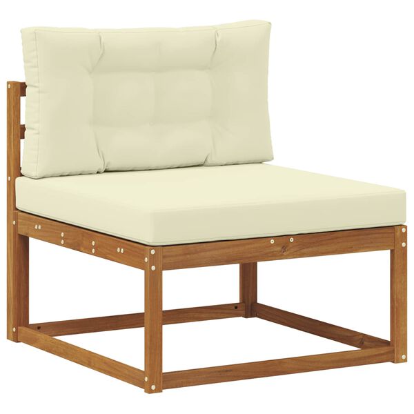 vidaXL Conjunto de Sof&aacute;s para Exterior 10 pcs Natural e Creme