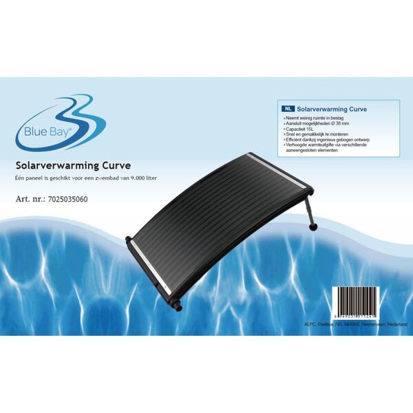 Blue Bay Aquecedor solar de piscina curvado Kappa 71x13 cm