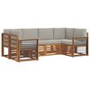 vidaXL Conjunto de Sof&aacute; Sectional 6 pcs Cinza Natural e Claro