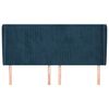 vidaXL Cabeceira cama c/ abas veludo 203x23x118/128 cm azul-escuro