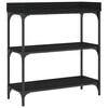 vidaXL Mesa consola c/ prateleiras 75x30x80 cm preto