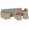 vidaXL Conjunto de Sof&aacute; de Jardim 10 unid. Bege vime PE
