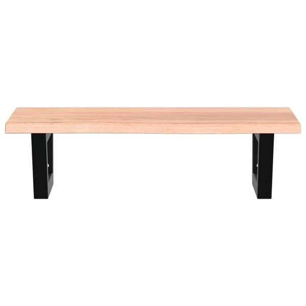 vidaXL Prateleira de parede p/ lavat&oacute;rio a&ccedil;o/madeira carvalho maci&ccedil;a