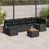 vidaXL Conjunto de Sof&aacute; de Jardim 8 pcs Preto vime PE