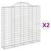 vidaXL Cestos gabi&atilde;o arqueados 2pcs 200x30x180/200cm ferro galvanizado
