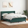 vidaXL Box Cama primavera com Colch&atilde;o Verde Escuro 140x210 cm Veludo