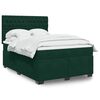 vidaXL Cama com molas/colch&atilde;o 140x190 cm veludo verde-escuro