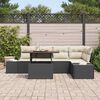 vidaXL Conjunto de Sof&aacute; de Jardim 6 pcs Preto Rattan Sint&eacute;tico