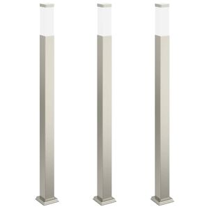 vidaXL Lumin&aacute;rias de balizador, 3 pe&ccedil;as, 110 cm, a&ccedil;o inoxid&aacute;vel, IP44
