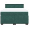 vidaXL Cama com molas/colch&atilde;o 140x190 cm veludo verde-escuro