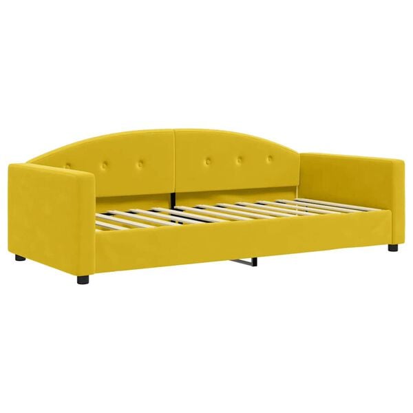 vidaXL Sof&aacute;-cama com colch&atilde;o 90x200 cm veludo amarelo