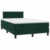 vidaXL Cama box spring c/ colch&atilde;o/LED 120x200 cm veludo verde-escuro