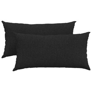 vidaXL Travesseiros de Sof&aacute; 2 pcs Preto 80 x 40 cm tecido