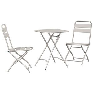vidaXL Conjunto bistro 3 unid. Bege A&ccedil;o