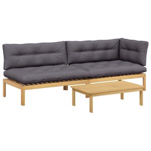 vidaXL 3 Pe&ccedil;a Unidades de sof&aacute; em pallet para o jardim