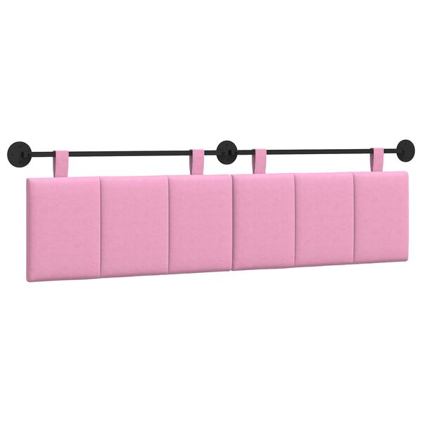 vidaXL Cabeceira Suspensa Riscas Rosa 170 x 55 x 5 cm tecido